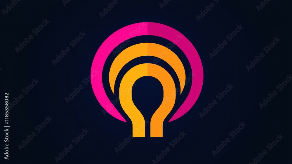 Abstract Logo Design: Vibrant Pink and Orange Symbol of Innovation and Ideas Abstract Logo Design: Vibrant Pink and Orange Symbol of Innovation and Ideas