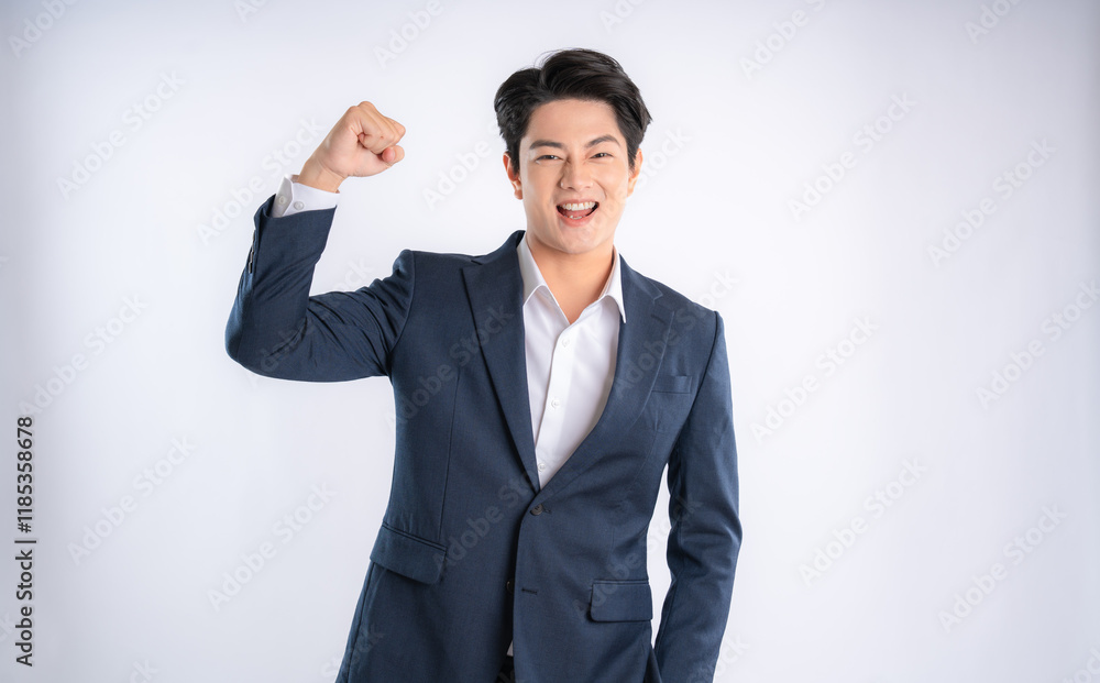 Portrait of young Asian business man posing on white background Portrait of young Asian business man posing on white background
