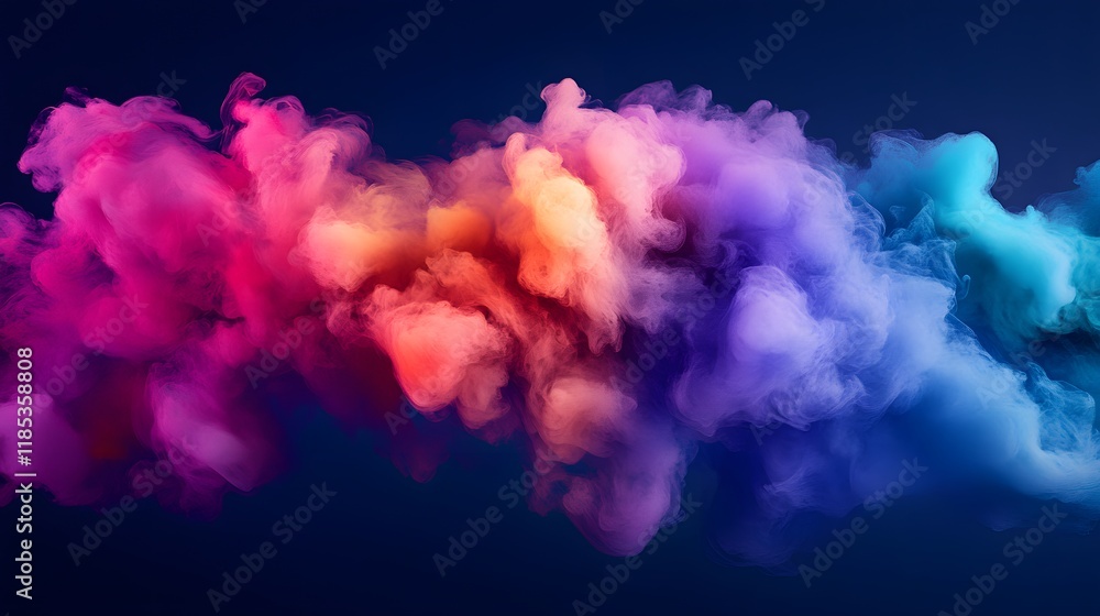 Fototapeta premium Vibrant Colorful Smoke Cloud Abstract Art