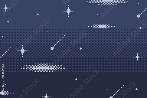Starry Night Space Pixel Art Style Artwork Background