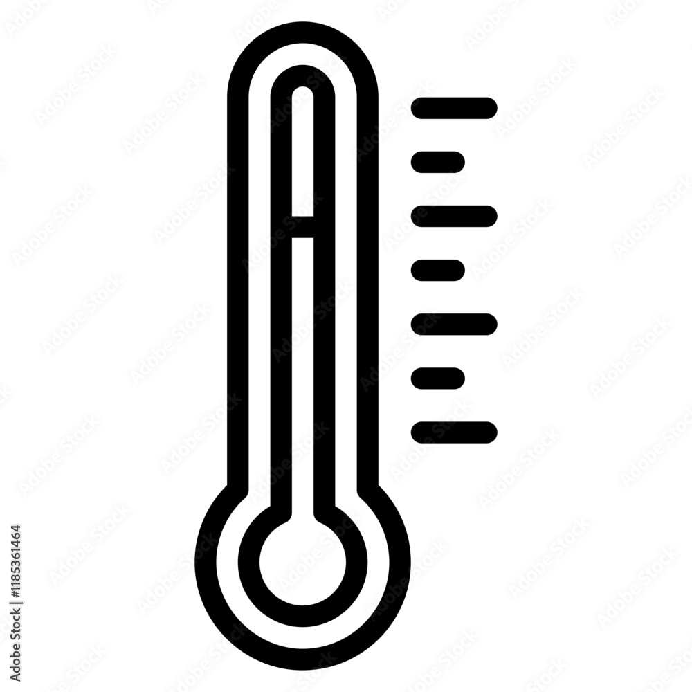 Classic Thermometer Icon for Temperature Measurement
