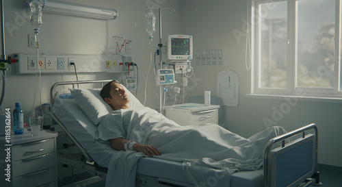 patient in hospital bed