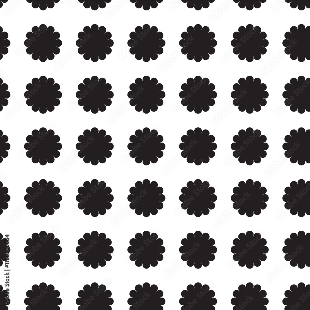 Seamless Black and White Pattern with Geometric Repeating Shapes for Modern Design Seamless Black and White Pattern with Geometric Repeating Shapes for Modern Design