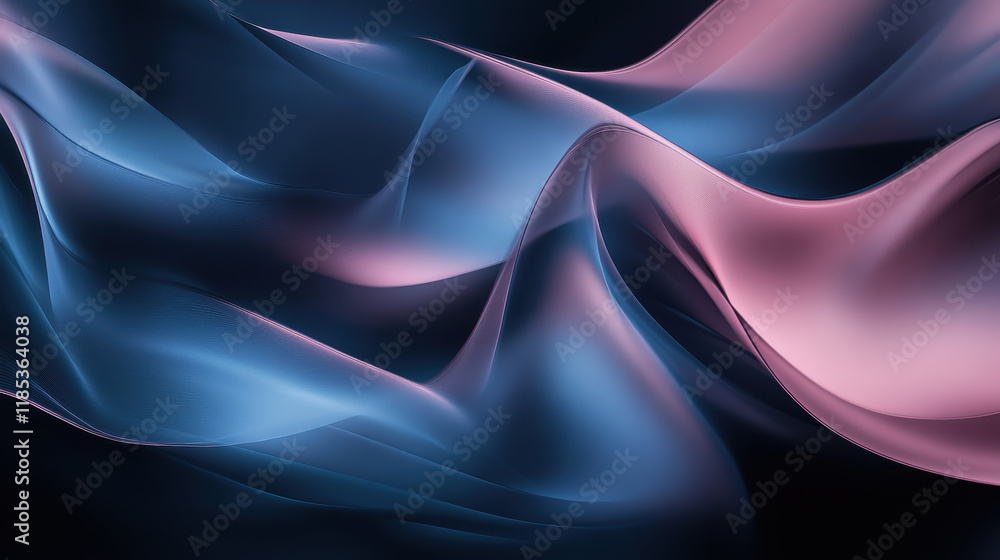Fototapeta premium Abstract Blue and Pink Swirling Fabric Texture 