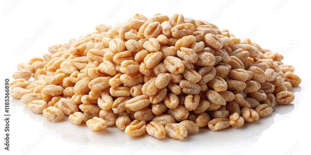 Fototapeta premium Classic puffed wheat, isolated shot, nostalgic cereal.