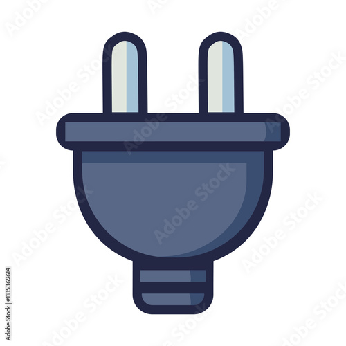 electric plug connect flat color vector illustration template design