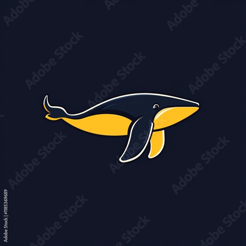 Whale sports team logo side graphic angular illustration sports team logo photo