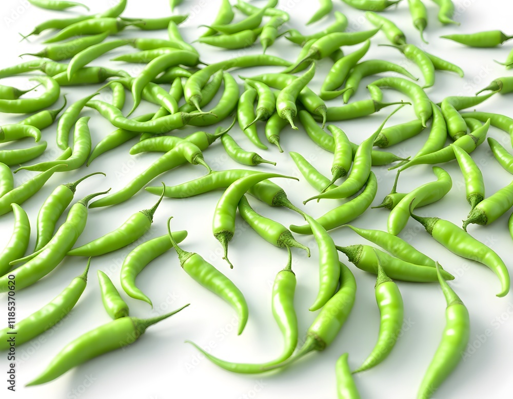 Green Chili Peppers: A Vibrant, Fresh Still Life Green Chili Peppers: A Vibrant, Fresh Still Life