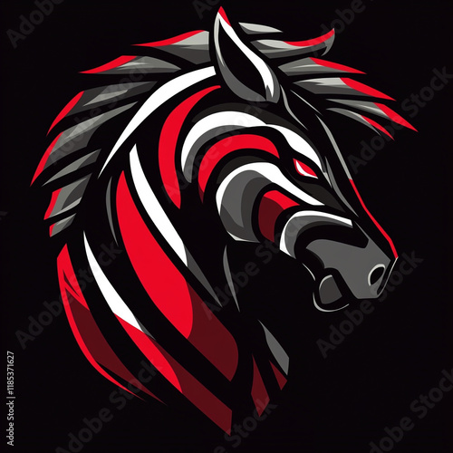 Zebra sports team logo side graphic angular illustration sports team logo photo