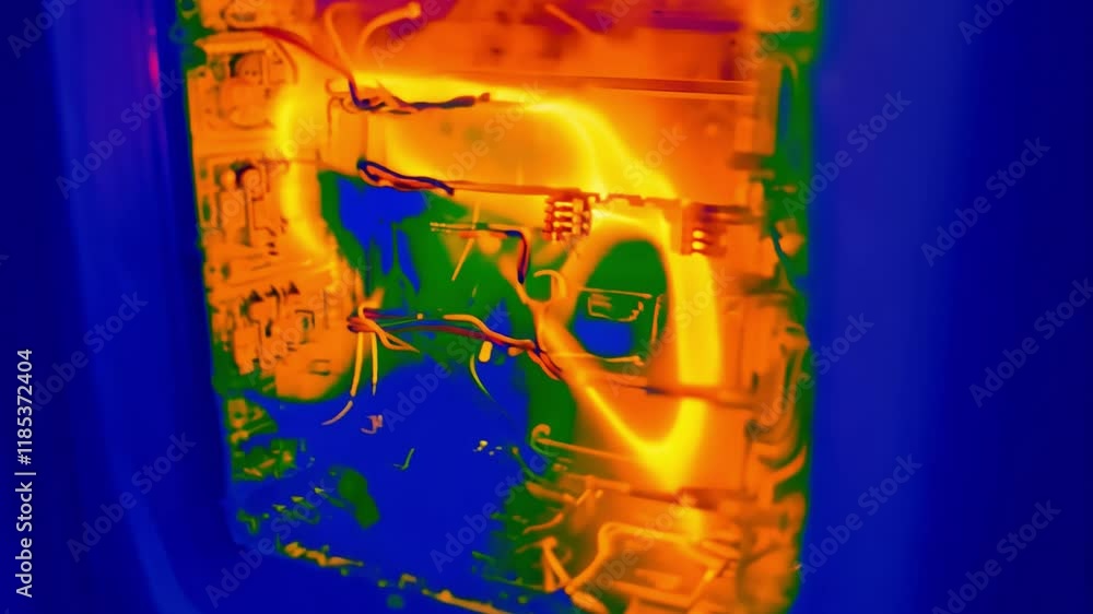 Electronic device overheating shown by thermal camera vídeo de Stock ...