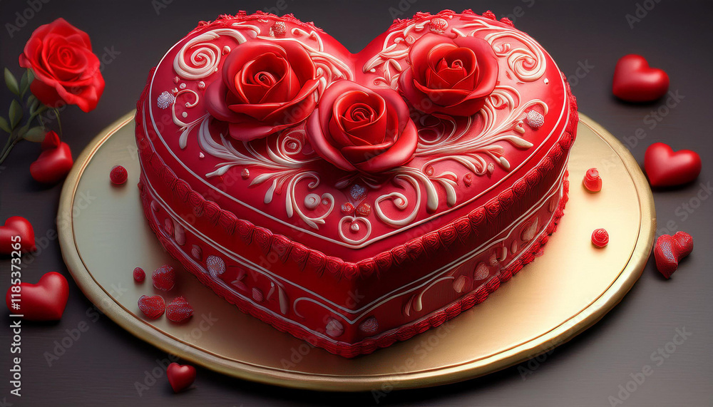 Heart-Shaped Valentine Cake Heart-Shaped Valentine Cake