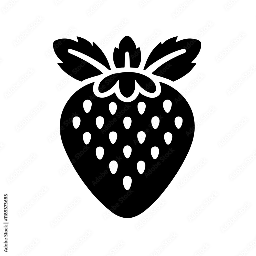 Silhouette Strawberry Icon Silhouette Strawberry Icon