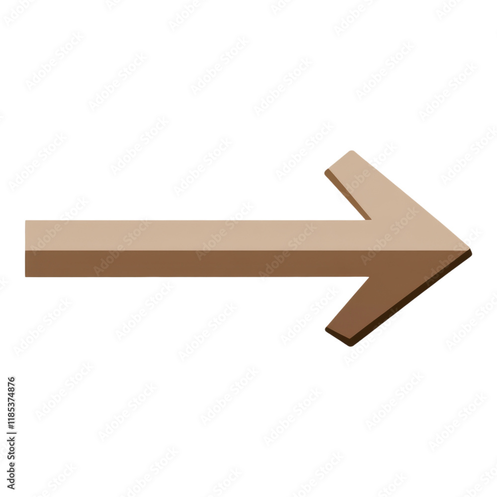 Fototapeta premium Rightward Arrow on Clear Background, Simple design for directional guidance, Versatile use in digital and print media, Enhancing visual communication