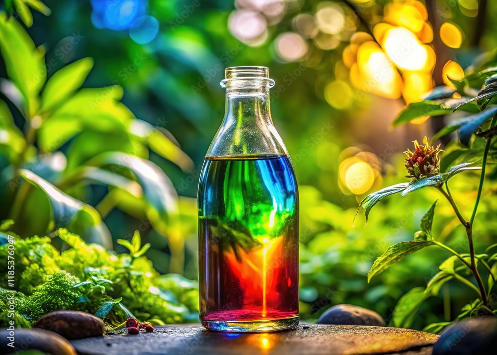 Silhouette photo: clear bottles, liquid nature. Silhouette photo: clear bottles, liquid nature.
