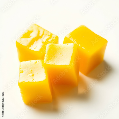 pieces of mango on white