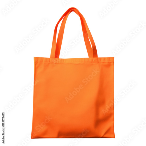 Orange canvas tote bag mock-up featuring customizable space for art or logo, ideal for branding and promotional use, versatile design.