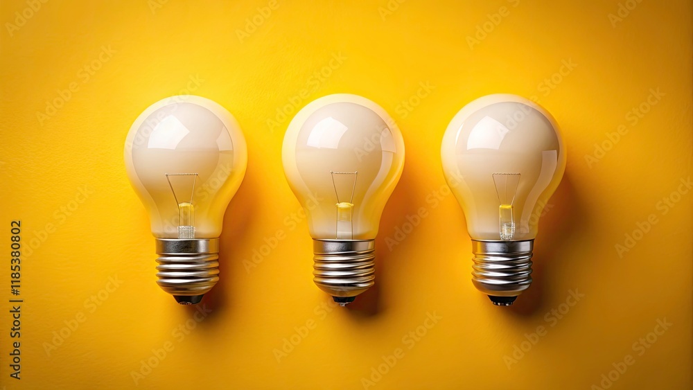 Three Light Bulbs on Yellow Background - White and Yellow Lighting for Home Decor and Design Inspiration Three Light Bulbs on Yellow Background - White and Yellow Lighting for Home Decor and Design Inspiration