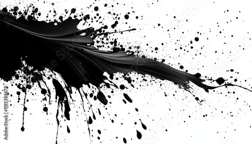 Black Ink Splash Abstract F...