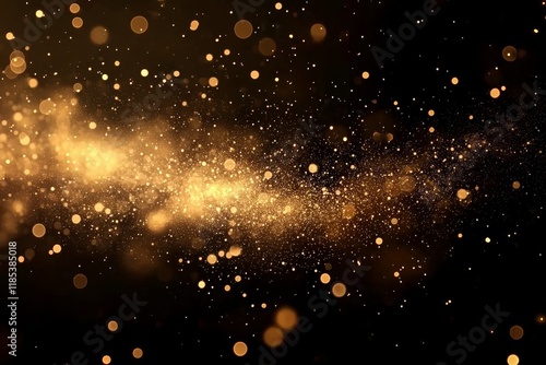 Golden Dust Abstract Bokeh and Sparkle Composition