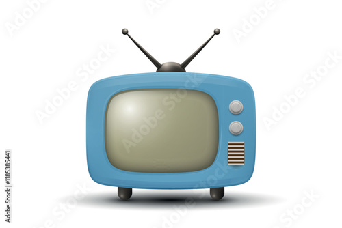 Vector 3D Realistic Retro TV Set Icon. Retro TV Symbol for Web, App, Logo, UI. Retro TV Design Template, Clipart, Illustration for Branding