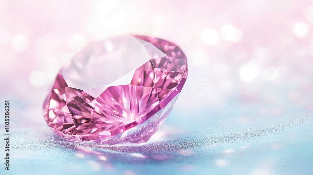 Digital Gem on Blue Pink Background, Radiating Vibrant Colors and Energy Digital Gem on Blue Pink Background, Radiating Vibrant Colors and Energy