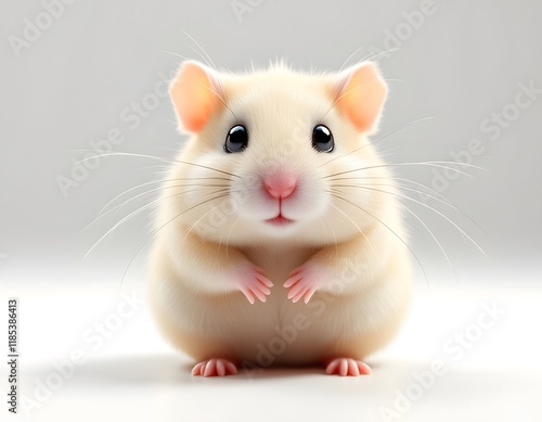 Adorable Cream Hamster: A Sweet, Stylized Portrait photo