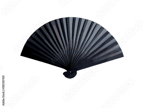 Elegant black folding fan displayed on a minimalist background for artistic inspiration and design ideas