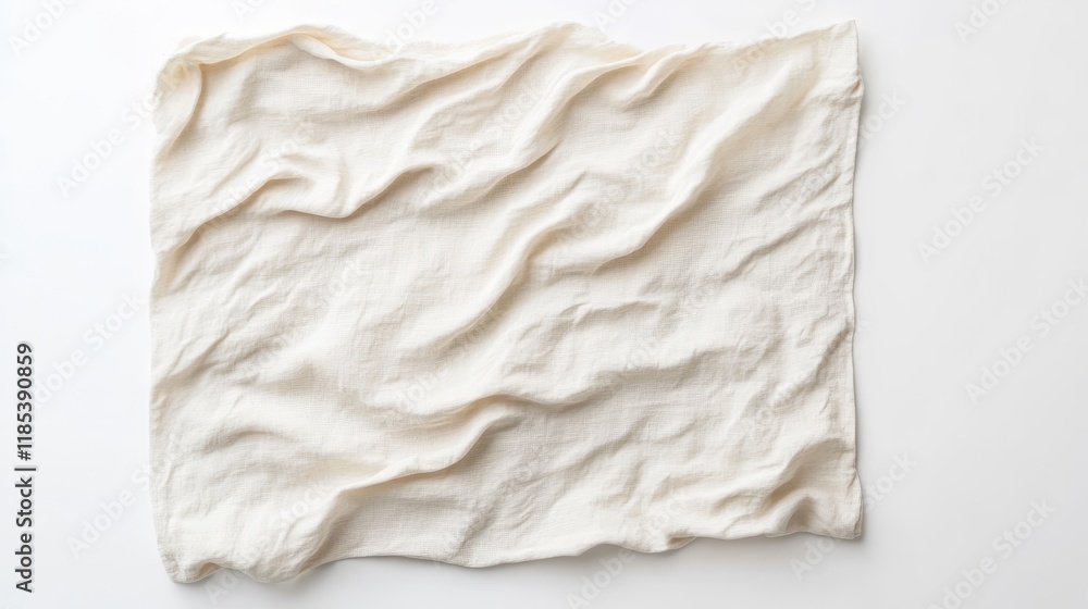 Obraz premium Textured White Fabric on a Light Background Created for Minimalist Styling in Photography, Textile Design, or Craft Projects