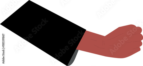 Closed black hands, illustration for designers