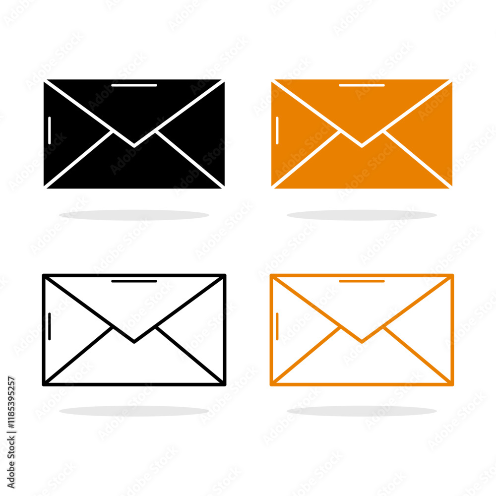Mail and message icon pack illustration Mail and message icon pack illustration