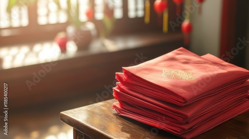 Traditional Envelopes on Wooden Table with Soft Lighting