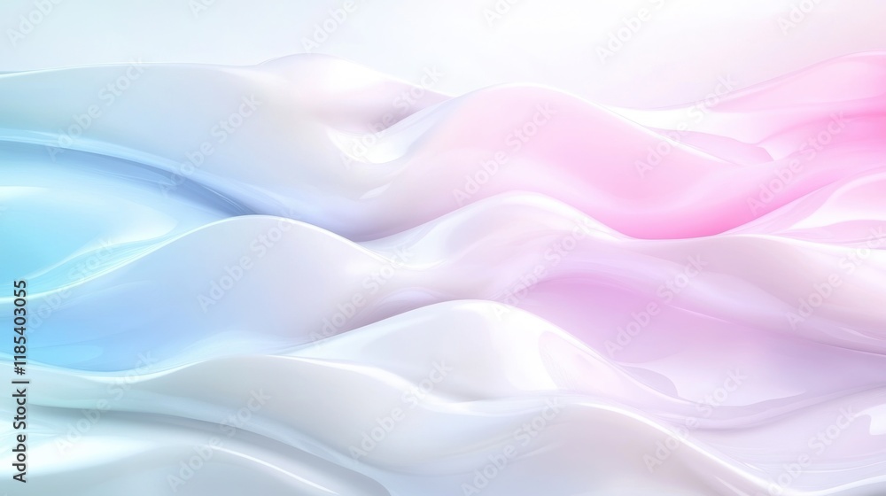 Pastel abstract waves with soft blue and pink gradient texture