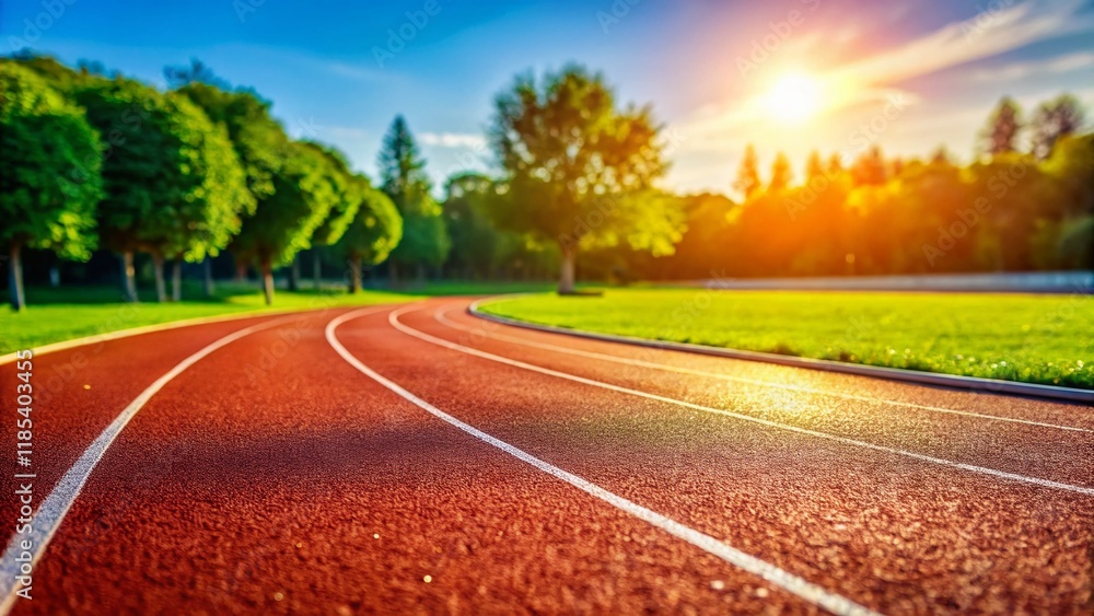 Spotless Running Track: Perfect Surface for Athletes, Stock Photo Spotless Running Track: Perfect Surface for Athletes, Stock Photo
