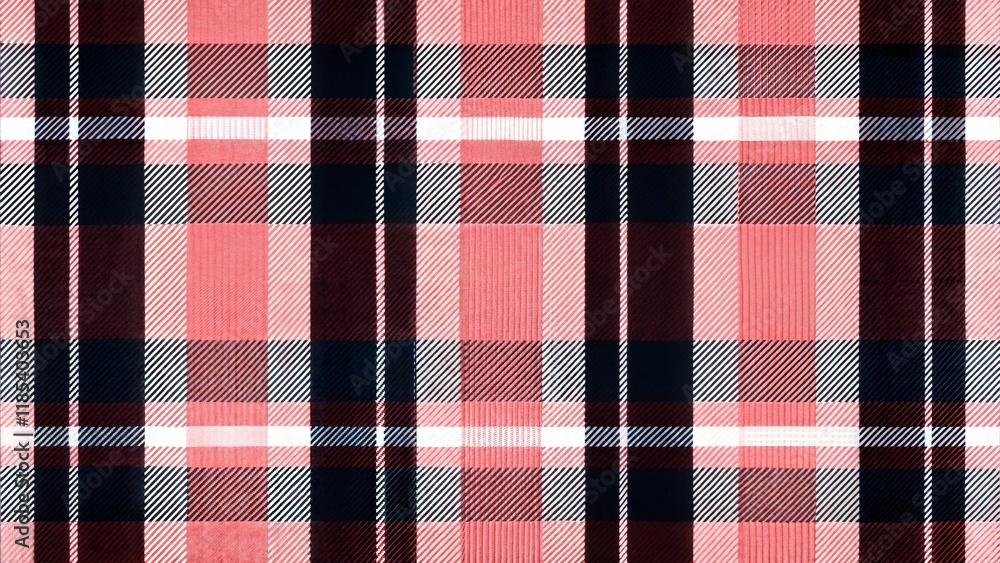 Minimalist abstract geometric checkered striped tartan pattern in black,white,rich pink colors for modern fabric design,background,banner,layout Minimalist abstract geometric checkered striped tartan pattern in black,white,rich pink colors for modern fabric design,background,banner,layout
