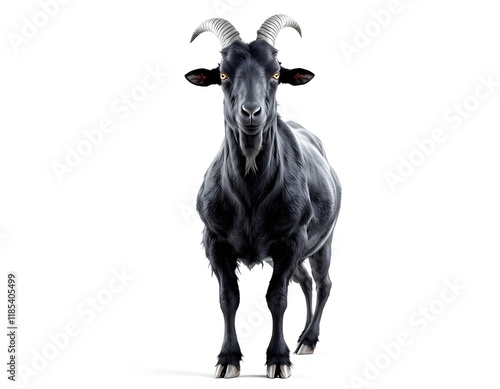 Majestic Black Goat: A Powerful, Dramatic Portrait photo