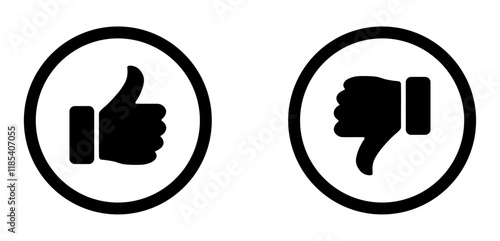 Like and dislike icon set. Thumb Up Thumb Down Icon Set.  Ok and bad sign collection. Positive and negative choice.  Yes or no choice. Do and Don't signs. Social media concept. Good and Bad Gestures. 