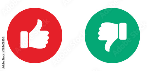 Like and dislike icon set. Thumb Up Thumb Down Icon Set.  Ok and bad sign collection. Positive and negative choice.  Yes or no choice. Do and Don't signs. Social media concept. Good and Bad Gestures. 