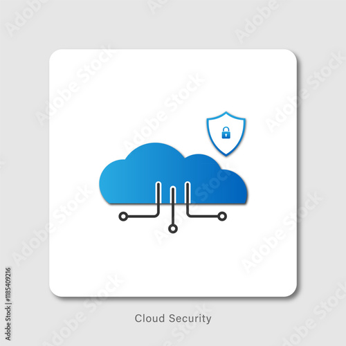 Cyber security concept or Cloud computing icon