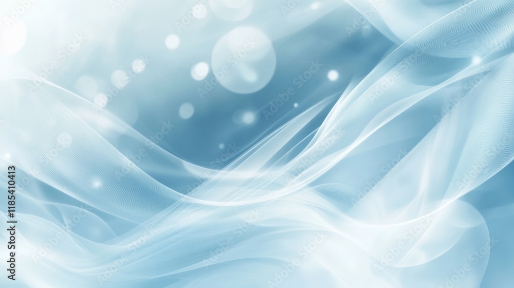 Fototapeta premium Abstract light blue composition with flowing shapes.