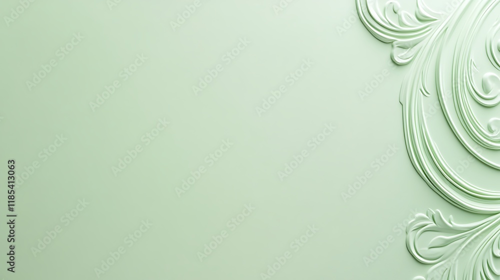 Elegant Green Background with Ornate Decorative Design Elegant Green Background with Ornate Decorative Design