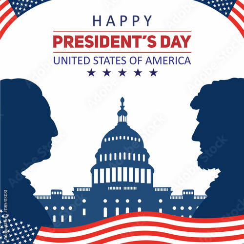 President's Day Background Design. Banner, Poster, Greeting Card. Vector Illustration.