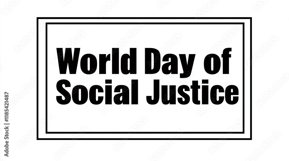 A graphic representation promoting the World Day of Social Justice. A graphic representation promoting the World Day of Social Justice.