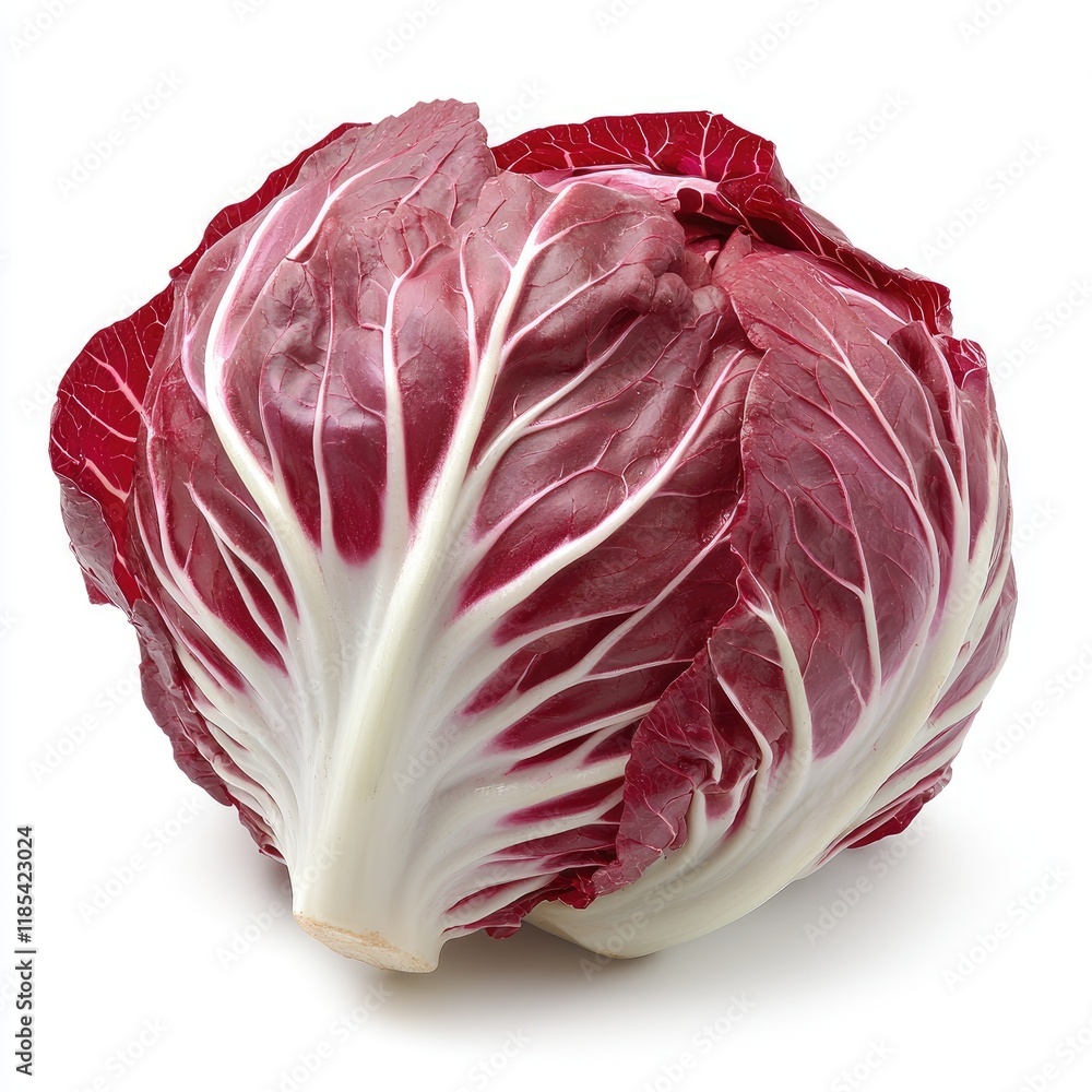Obraz premium Vibrant Radicchio: A Culinary Delight. This image showcases the rich colors and textures of fresh radicchio, a healthy and flavorful addition to any meal.