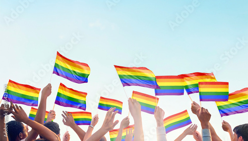Pride LGBTQ flag blue background