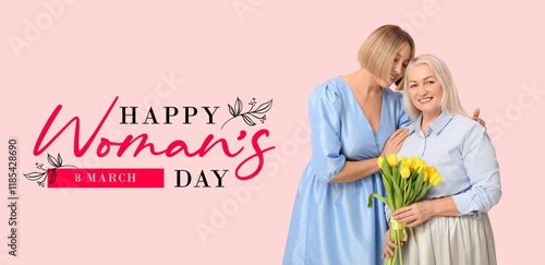 Woman and her mother with b...