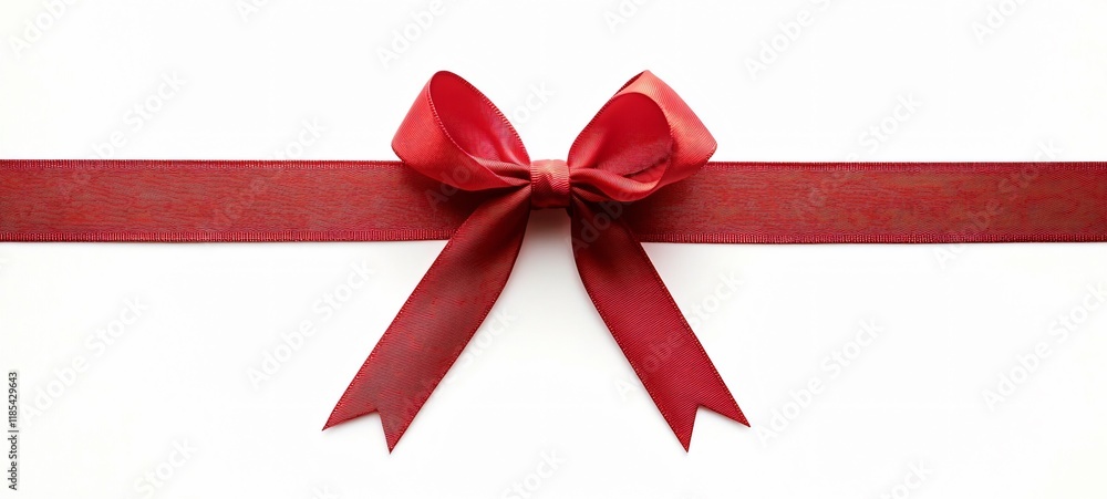 An elegant red ribbon with a perfect bow against a white background, ideal for holiday gifts, celebrations, and special occasions such as birthdays and anniversaries. An elegant red ribbon with a perfect bow against a white background, ideal for holiday gifts, celebrations, and special occasions such as birthdays and anniversaries.