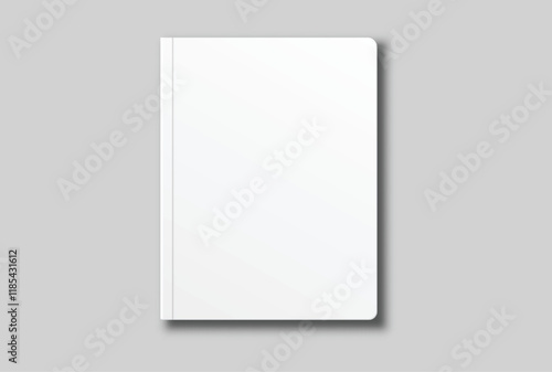 Vector realistic 3d magazine mockup with white blank cover isolated on background. For the business presentation magazine, notebook, booklet, brochure, catalogue or a publisher advertising corporate
