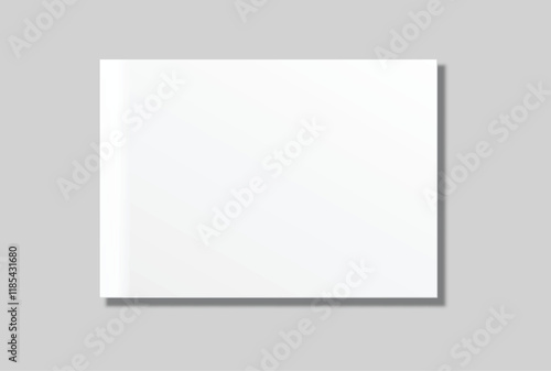 Vector realistic 3d magazine mockup with white blank cover isolated on background. For the business presentation magazine, notebook, booklet, brochure, catalogue or a publisher advertising corporate
