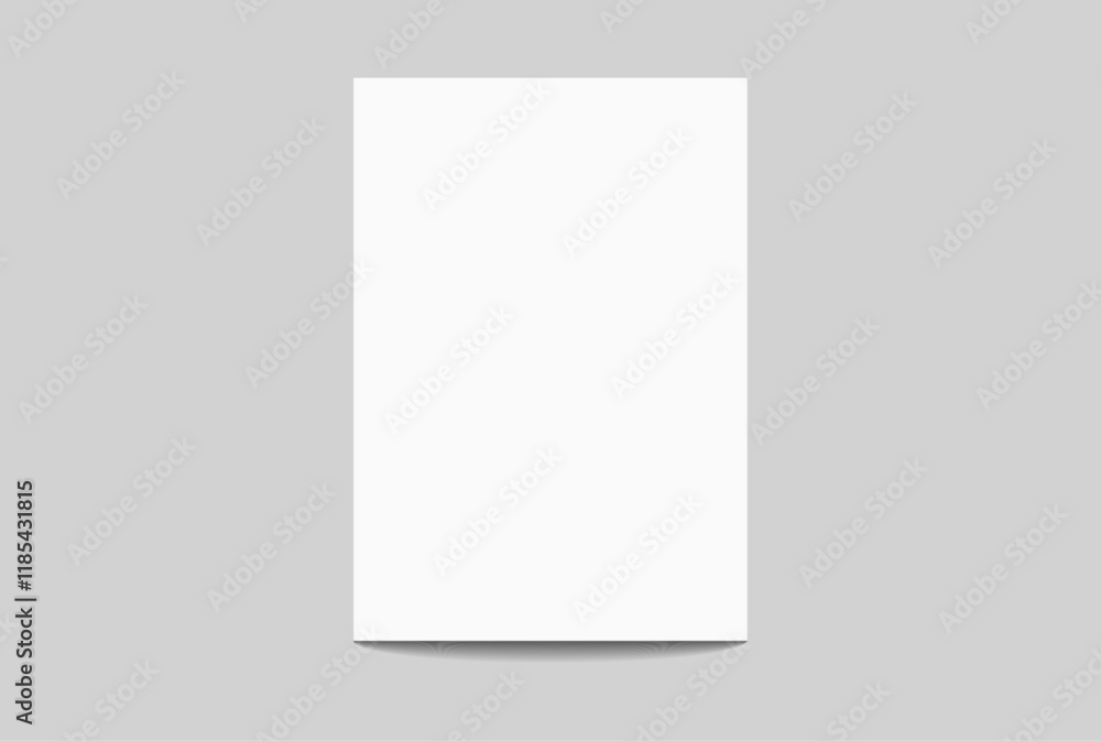 Vector white realistic blank paper page with shadow isolated on background. A4 size sheet paper note mock up template for flyer, cover, magazine, newspaper, brochure and documents presentation.
