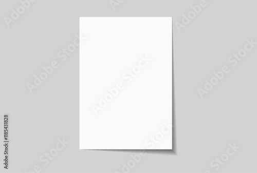 Vector white realistic blank paper page with shadow isolated on background. A4 size sheet paper note mock up template for flyer, cover, magazine, newspaper, brochure and documents presentation.
